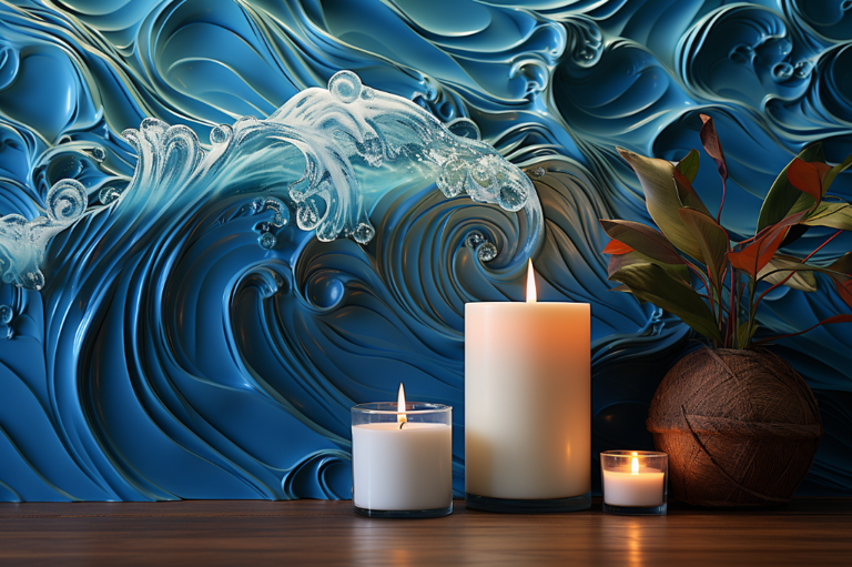 Embracing Local Craftsmanship: Exploring the Blue Hawaiian Modern Ocean Wallpaper Mural and its Connection to Hawaiian Culture and Design