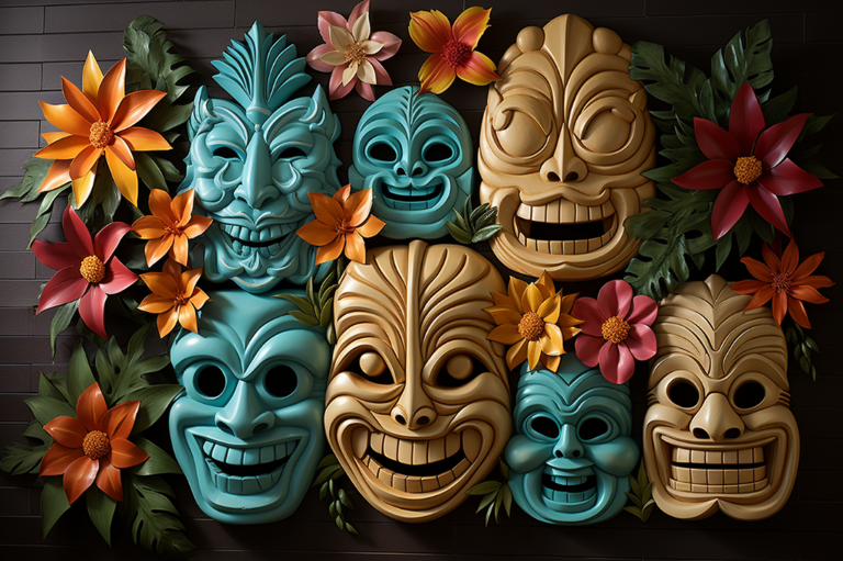 Tropical Twist: Unique Halloween Decoration Ideas Using Tiki Masks, Bamboo Poles, and Thatch